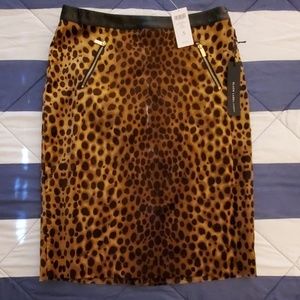 Chico's Black Label Velvel Animal Print Skirt